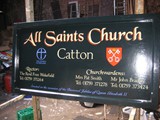 Hand painted churh sign
